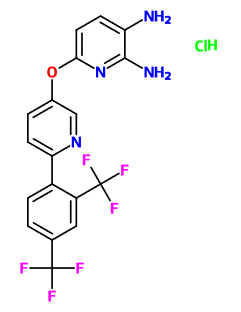 (image for) MC080137 6-({6-[2,4-Bis(trifluoromethyl)phenyl]pyridin-3-yl}oxy)pyridine-2,3-diamine hydrochloride